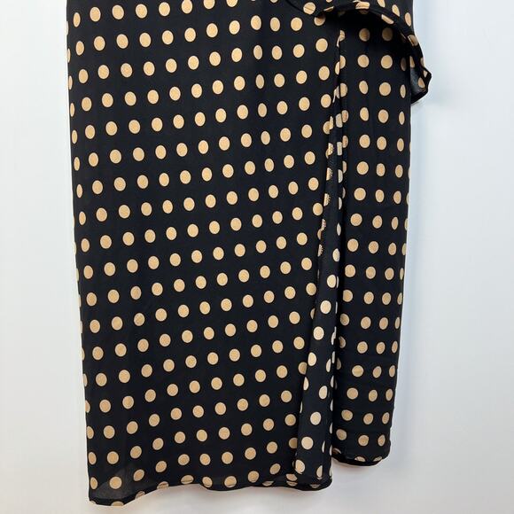 MINKPINK Black Beige Polka Dot Ayat Cami Frill Ruffle Slip Midi Dress Size Small - Picture 5 of 10